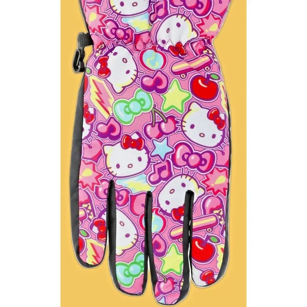 Hello Kitty Girls Winter Ski Gloves Water Resistant Insulated NWT L-XL